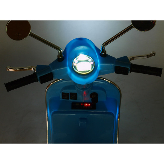 Licenční dětský skútr Piaggio Vespa PX150 s EVA koly, USB/SD/AUX a LED světly, ČERVENÝ LAKOVANÝ